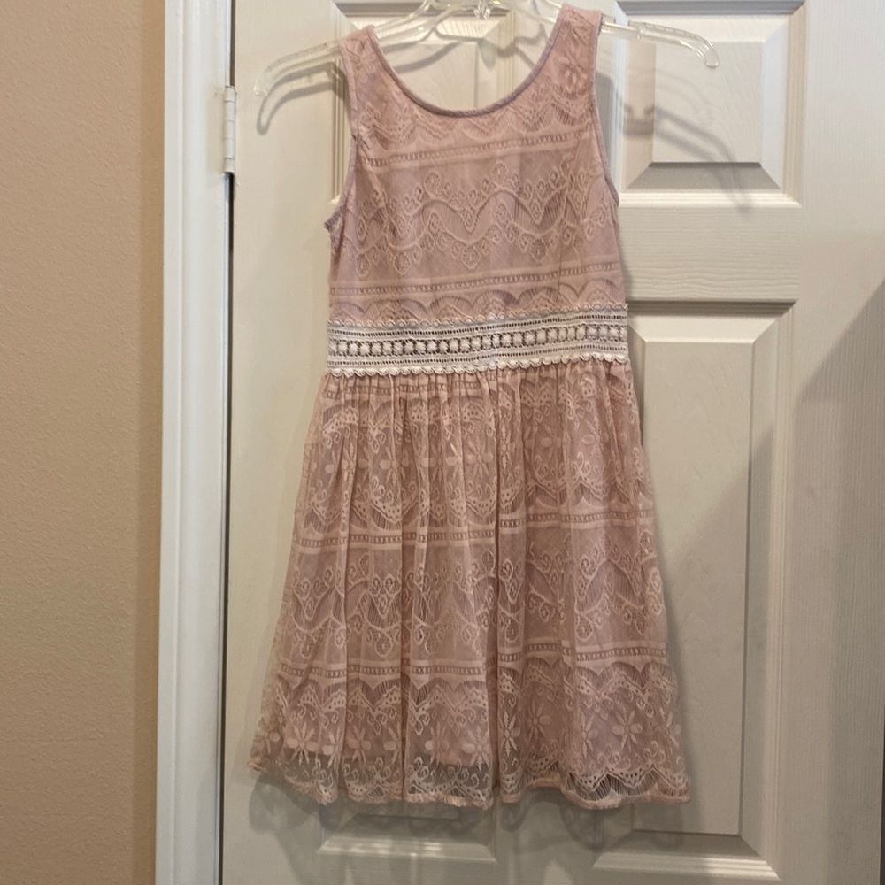 Lace, fully lined sleeveless dress